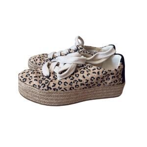 Leopard Print TOMS Espadrille Platform Shoes - Size 7